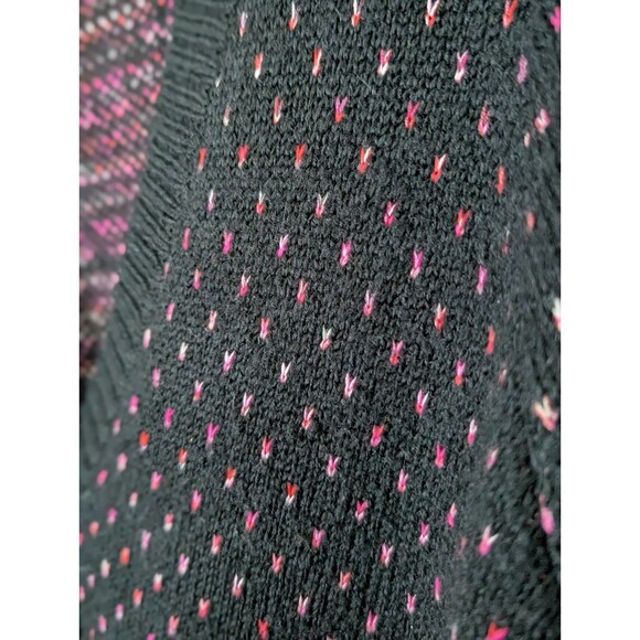 Torrid V Neck Cardigan Sweater Womens 2X Black Pink Heart Button Down Tight Knit - Picture 5 of 9
